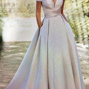 Champagne wedding gown by Justin Alexander  size 24 for size 16 bride w/pockets